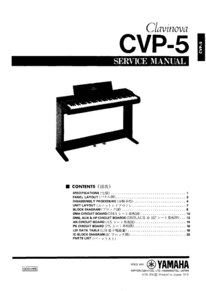 Yamaha cvp 5 service manual cover