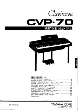 Yamaha cvp 70 service manual cover