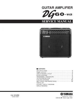 Yamaha dg60 112 service manual cover
