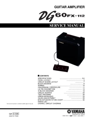 Yamaha dg60fx 112 service manual cover