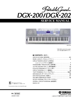 Yamaha dgx 200 dgx 202 service manual cover