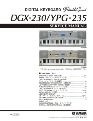 Yamaha dgx 230 ypg 235 service manual cover