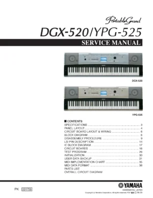 Yamaha dgx 520 ypg 525 service manual cover