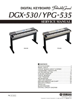 Yamaha dgx 530 ypg 535 service manual cover