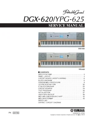 Yamaha dgx 620 ypg 625 service manual cover