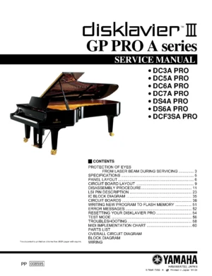 Yamaha disklavier iii dcf3sa pro service manual cover
