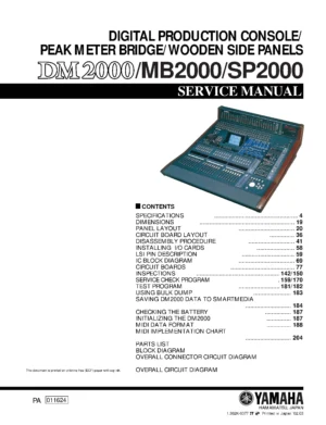 Yamaha dm2000 mb2000 sp2000 service manual cover