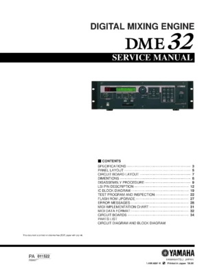 Yamaha dme32 service manual cover