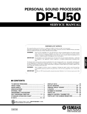 Yamaha dp u50 service manual cover