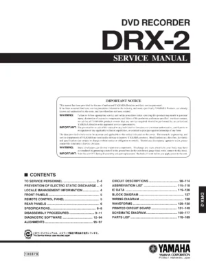 Yamaha drx 2 service manual cover