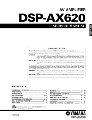 Yamaha dsp ax620 service manual cover
