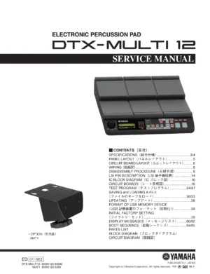 Yamaha dtx multi 12 percussion service manual cover