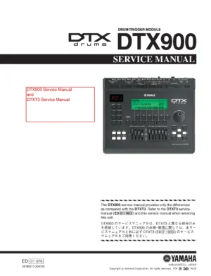 Yamaha dtx900 dtxt3 service manual cover