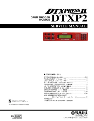 Yamaha dtxpress ii service manual cover