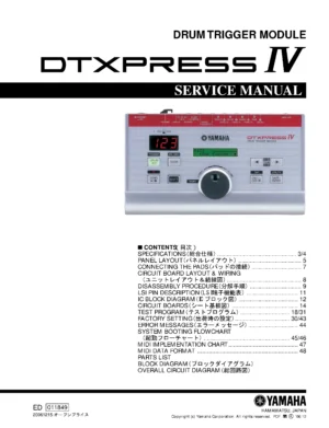 Yamaha dtxpress iv service manual cover