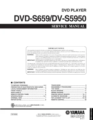 Yamaha dv s5950 s659 service manual cover