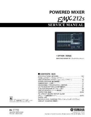 Yamaha emx212s service manual cover