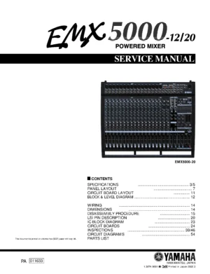 Yamaha emx5000 (12 20) service manual cover