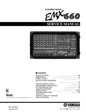 Yamaha emx660 service manual cover