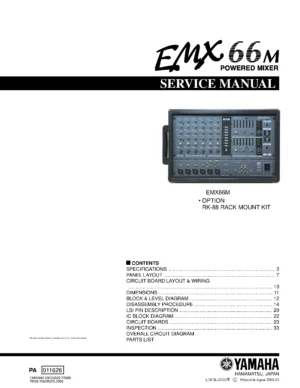 Yamaha emx66m service manual cover
