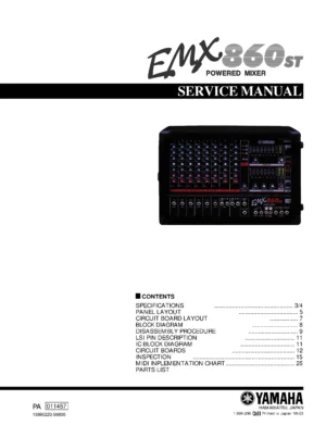 Yamaha emx860st service manual cover