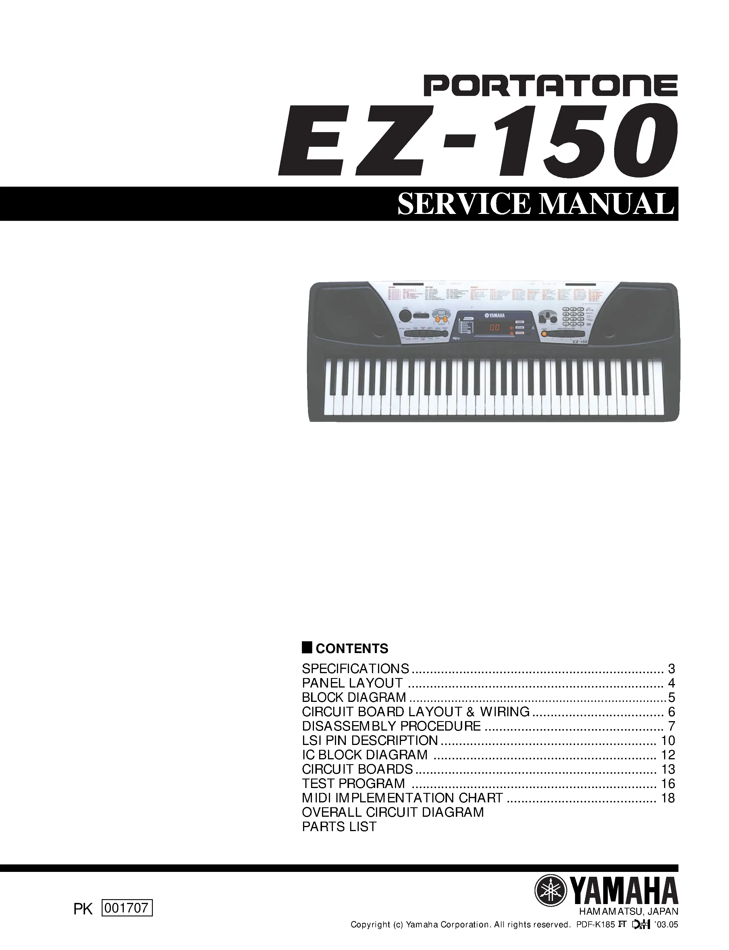 Yamaha ez 150 service manual cover