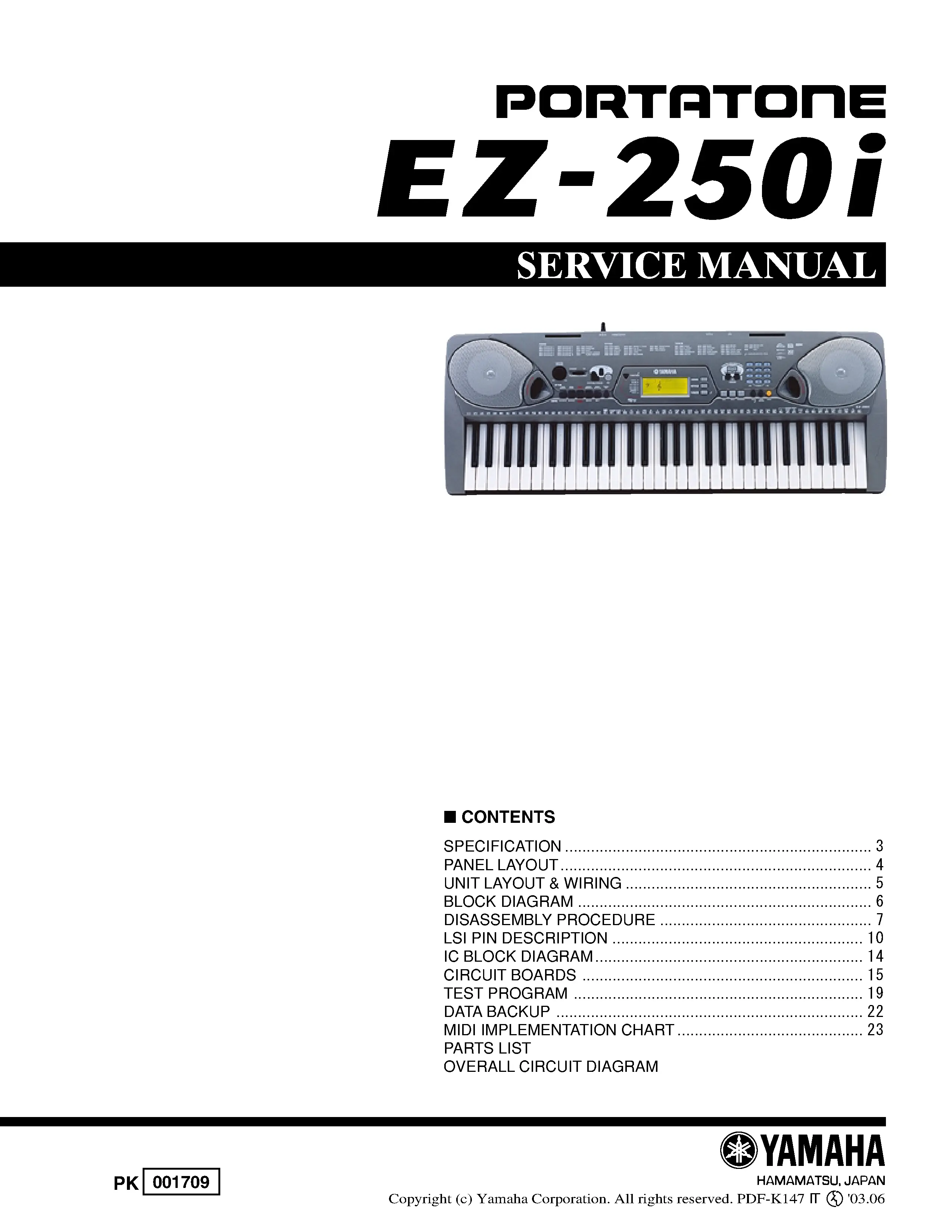 Yamaha ez 250i service manual cover