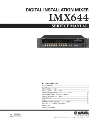 Yamaha imx644 service manual cover