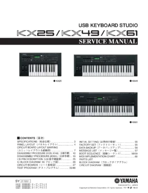 Yamaha kx25 kx49 kx61 service manual cover
