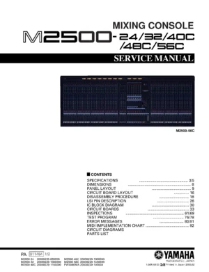 Yamaha m2500 service manual cover