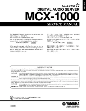 Yamaha mcx 1000 musiccast service manual cover