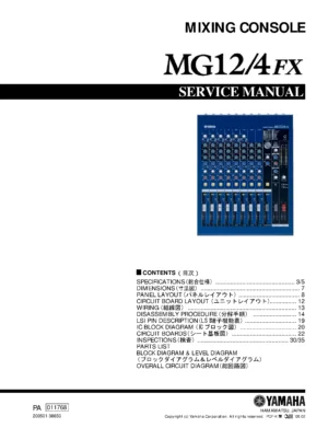 Yamaha mg12 4fx service manual cover