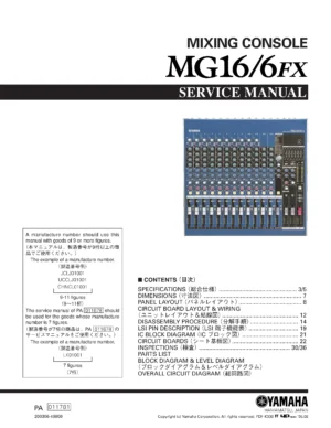 Yamaha mg16 6fx service manual cover