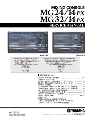 Yamaha mg24 14fx mg32 14fx service manual cover