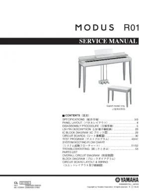 Yamaha modus r01 service manual cover