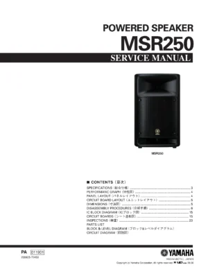 Yamaha msr250 service manual cover