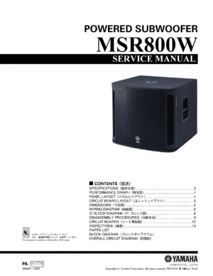 Yamaha msr800w service manual cover