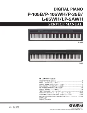 Yamaha p 105b p 105wh p 35b l 85wh lp 5awh service manual cover