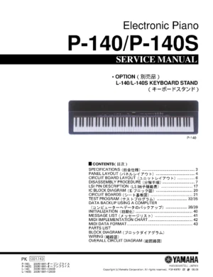 Yamaha p 140 p 140s service manual cover