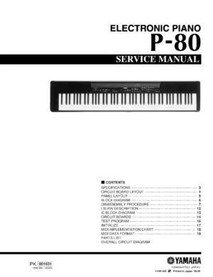 Yamaha p 80 p80 service manual cover