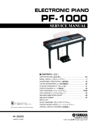 Yamaha pf 1000 service manual cover