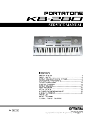 Yamaha portatone kb 280 service manual cover