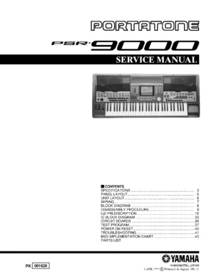 Yamaha portatone psr 9000 service manual cover