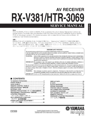 Yamaha rx v381 ht r3069 service manual cover