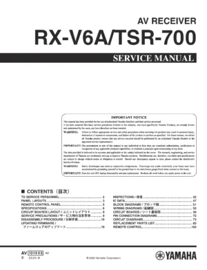 Yamaha rx v6a service manual cover