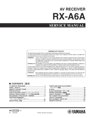 Yamaha rxa 6a service manual cover