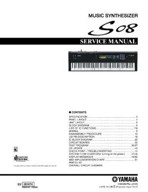 Yamaha s08 service manual cover