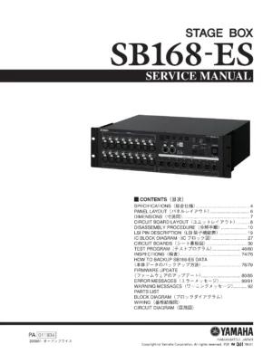 Yamaha sb168 es service manual cover