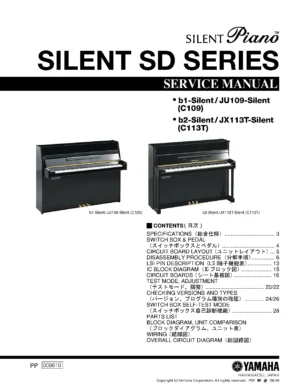 Yamaha silent b1 ju109 service manual cover
