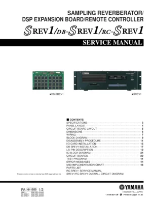 Yamaha srev1 db srev1 rc srev1 service manual cover